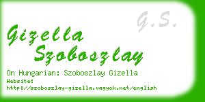 gizella szoboszlay business card